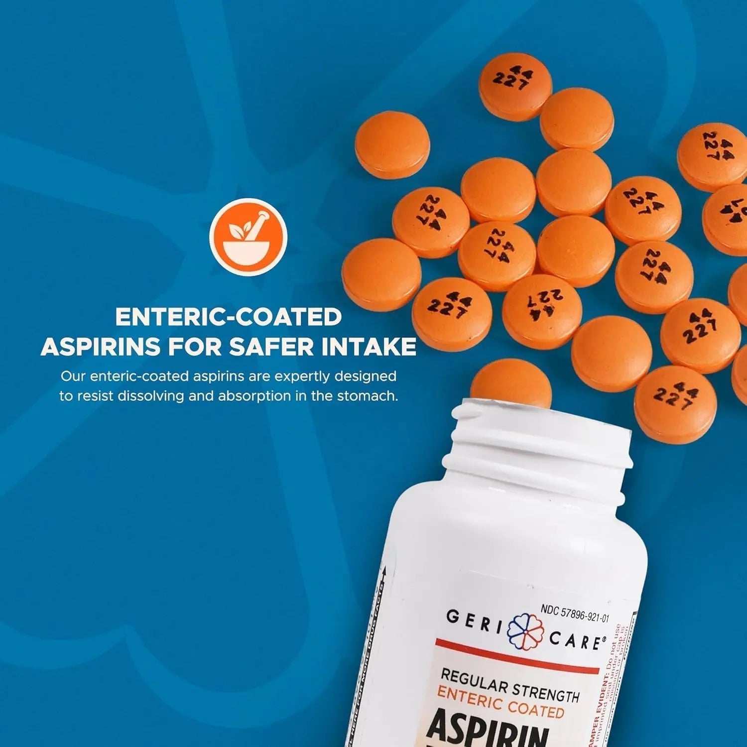 Enteric Coated Aspirin Tablets 325mg (100 Count) by GeriCare- NSAID Pain Reliever & Fever Reducer Coated Aspirin for Adults- Regular Strength Aspirin for Headache Arthritis Menstrual & Muscle Pain GeriCareBuy Supplements Australia