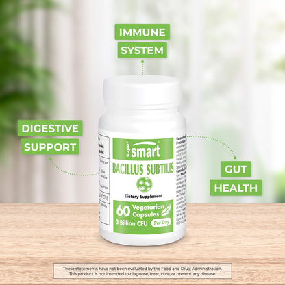Supersmart - Bacillus Subtilis 3 Billion CFU per Day (High Potency) - Spore Probiotic SupersmartBuy Supplements Australia
