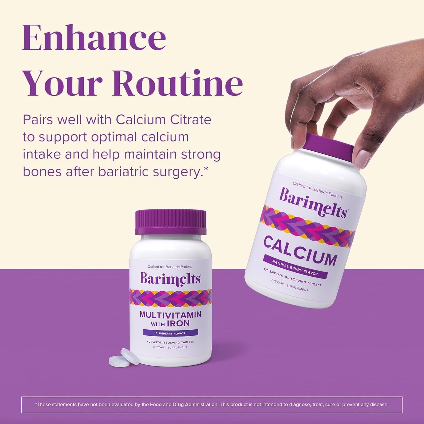 BariMelts Bariatric Multivitamin with Iron - 1 Month Supply (60 Fast-Dissolving Tablets) - Sugar-Free - Post-Op Bariatric Vitamins BariMeltsBuy Supplements Australia