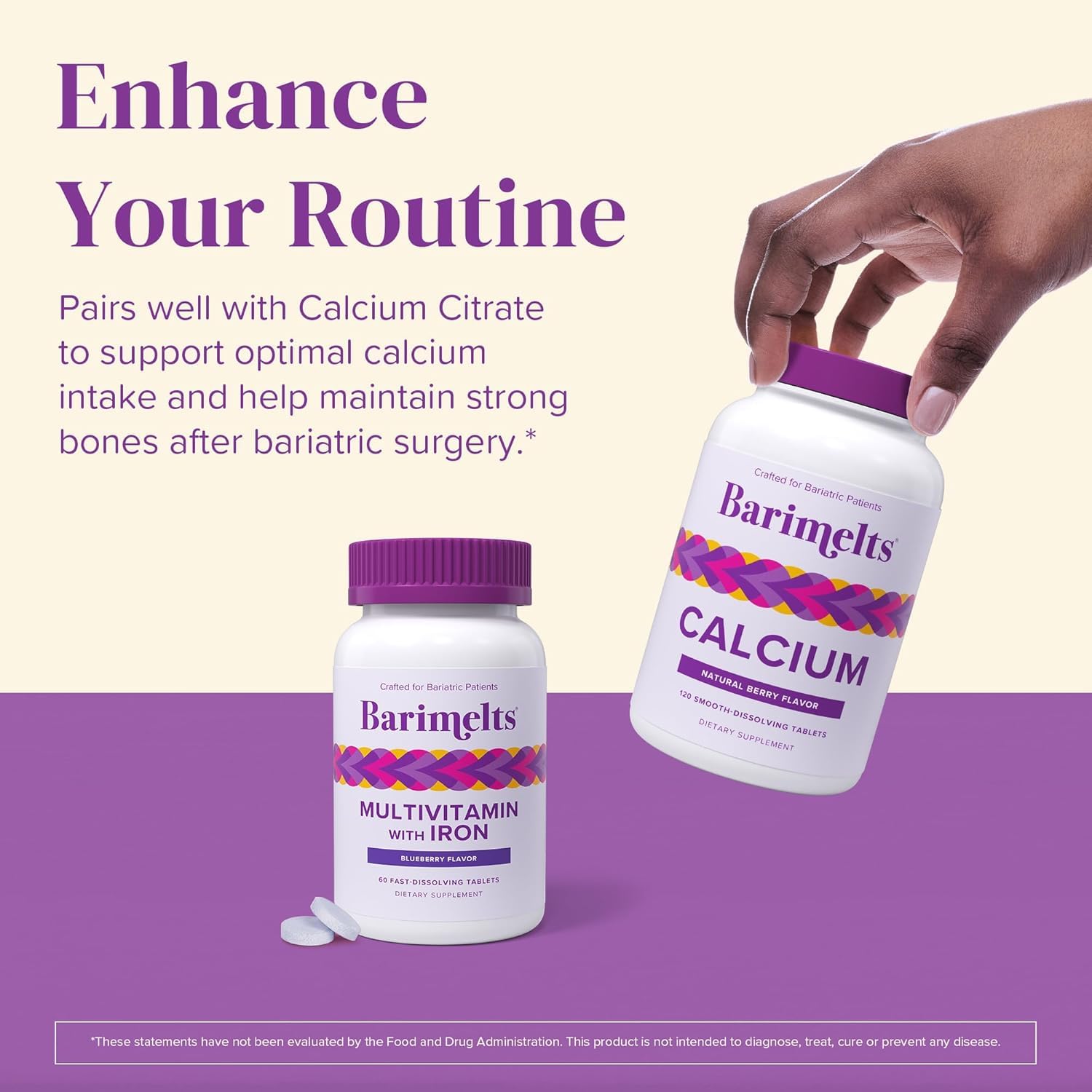 BariMelts Bariatric Multivitamin with Iron - 1 Month Supply (60 Fast-Dissolving Tablets) - Sugar-Free - Post-Op Bariatric Vitamins BariMeltsBuy Supplements Australia