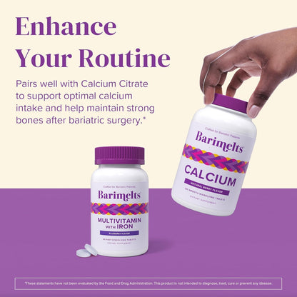 BariMelts Bariatric Multivitamin with Iron - 1 Month Supply (60 Fast-Dissolving Tablets) - Sugar-Free - Post-Op Bariatric Vitamins BariMeltsBuy Supplements Australia