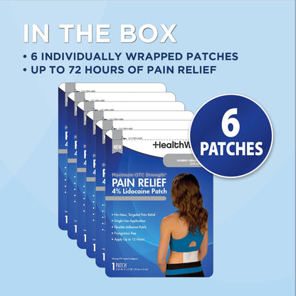 HealthWise Maximum Strength Pain Relief 4% Lidocaine Pain Relief Patch, Blue, (59-9116) HealthWiseBuy Supplements Australia