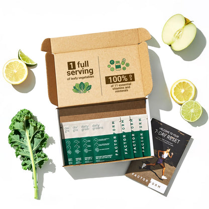 FACTOR FORM Daily Greens Superfood Powder | 5 Functional Blends for Gut Health, Energy & Immunity | Prebiotics, Probiotics, Adaptogens, B Vitamins (7 Servings, Individual Packets) FACTOR FORMBuy Supplements Australia