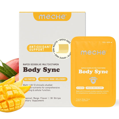 Meche Multivitamin for Women and Men Strip Supplements - Vitamins A, C, D, B6, Methylated B12, Folate, Biotin - Beauty, Energy, Immune Support Meche