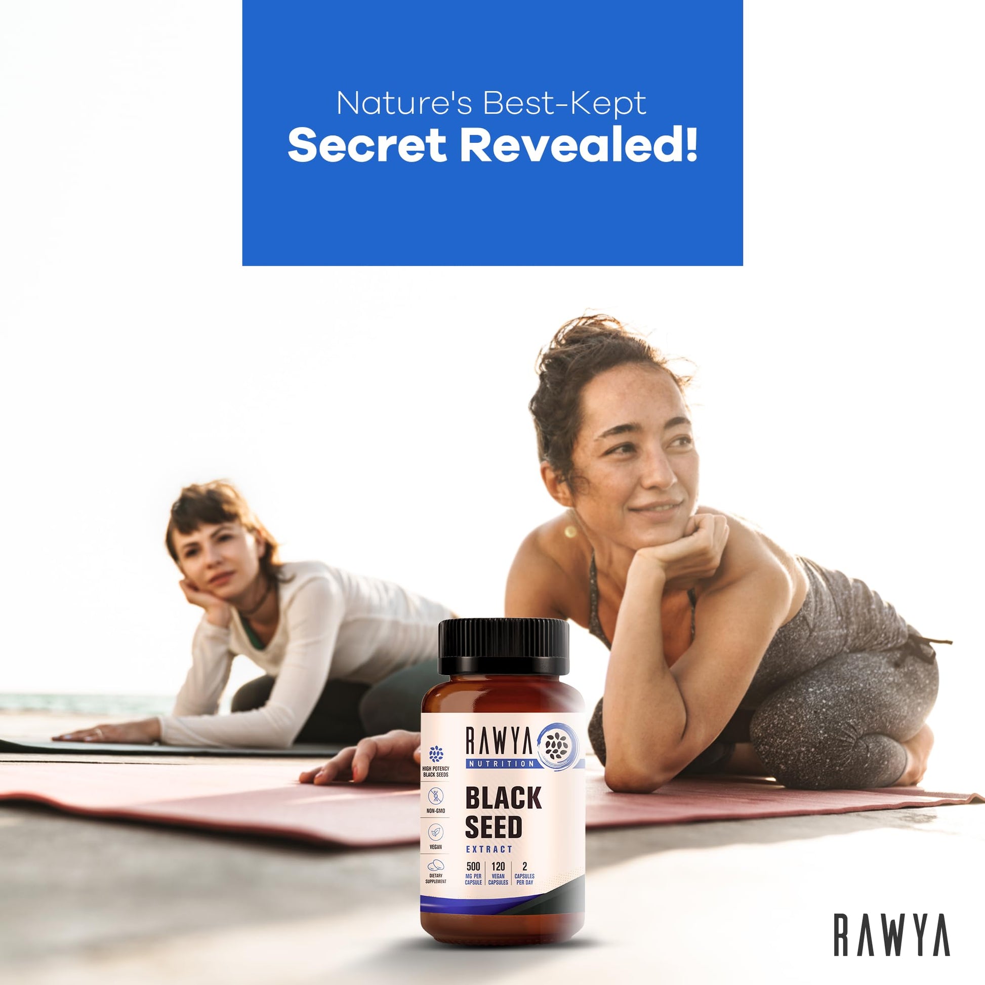 RAWYA Nutrition, Black Seed Extract, 120 Vegan Capsules, Nigella Sativa, Black Cumin RAWYABuy Supplements Australia