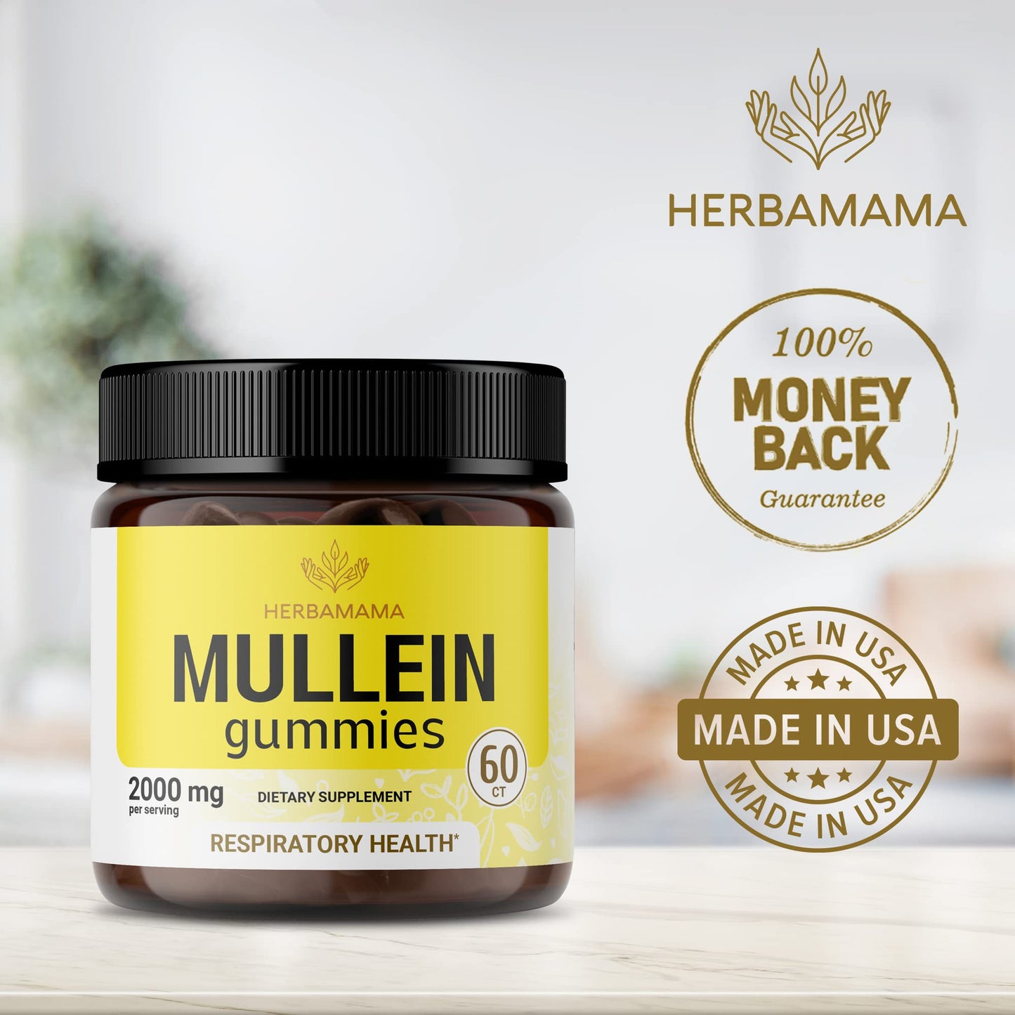 HERBAMAMA Mullein Gummies - Mullein Leaf Dietary Supplement for Respiratory HERBAMAMABuy Supplements Australia