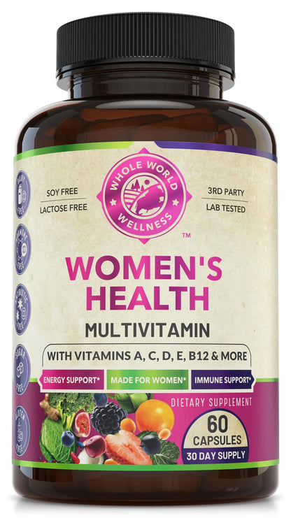 WHOLE WORLD WELLNESS Womens Daily Multivitamin Multimineral Supplement for Energy, Mood, Focus, Hair, Skin & Nails. Made for Women with 30+ Nutrients, Fruit & Energy Blend. Womens Vitamins, USA Made. WHOLE WORLD WELLNESSBuy Supplements Australia