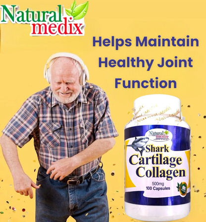Natural medix Cartilage – Joint Support Supplement with Glucosamine, Collagen & Magnesium – 100 Caps - Cartílago de Tiburon Natural medixBuy Supplements Australia