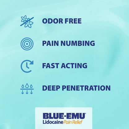 BLUE-EMU Lidocaine Pain Relief Cream for Fast, Numbing Relief, 2.7 Oz, 1 Pack BLUE-EMUBuy Supplements Australia