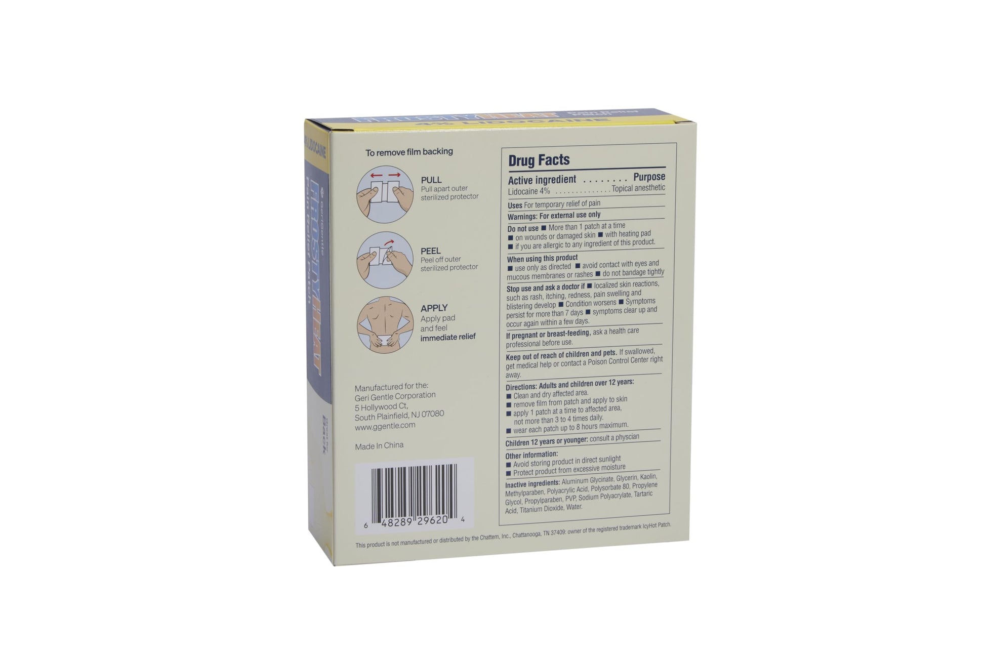 TenderGentle Four Percent Lidocaine Patches - 30 Back Pain Relief Patches with 4% Lidocaine for Aches, Muscle and Joint Discomfort - 3.9" x 5.5" Back, Shoulder, and Neck Pain Patch TenderGentleBuy Supplements Australia