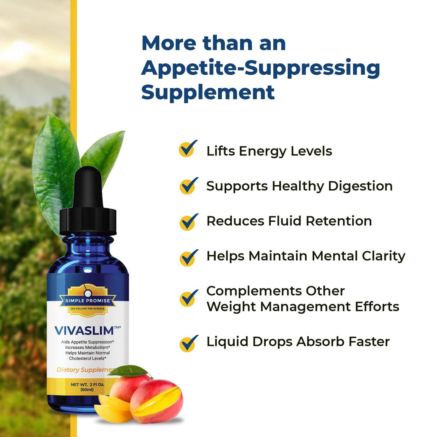 Simple Promise - VivaSlim - Natural Liquid Drops with African Mango, 2 fl oz Simple PromiseBuy Supplements Australia
