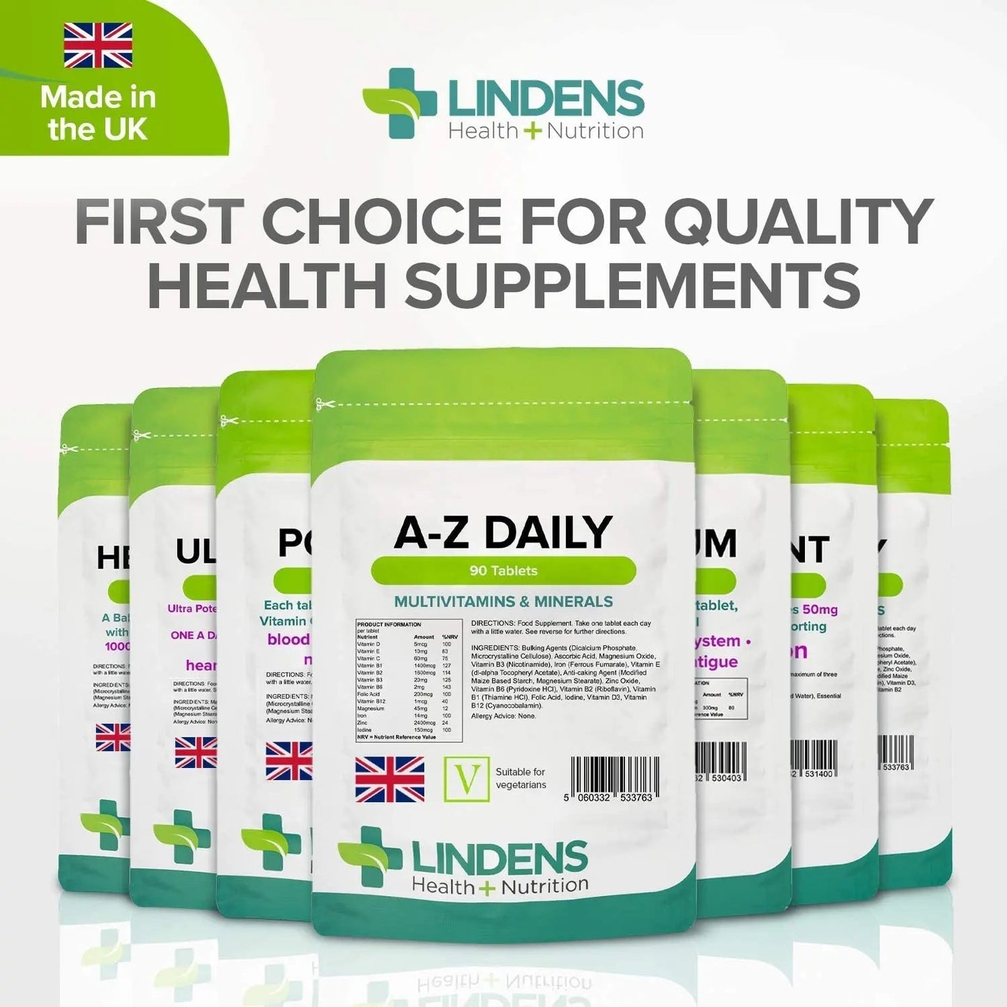 Multivitamin A-Z Daily Tablets 90 Tablets by Lindens LindensBuy Supplements Australia