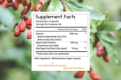 Thomas' all-natural Remedies Berberine 500mg (1000mg Per Serving)- 120 Vegan Capsules Thomas' all-natural RemediesBuy Supplements Australia
