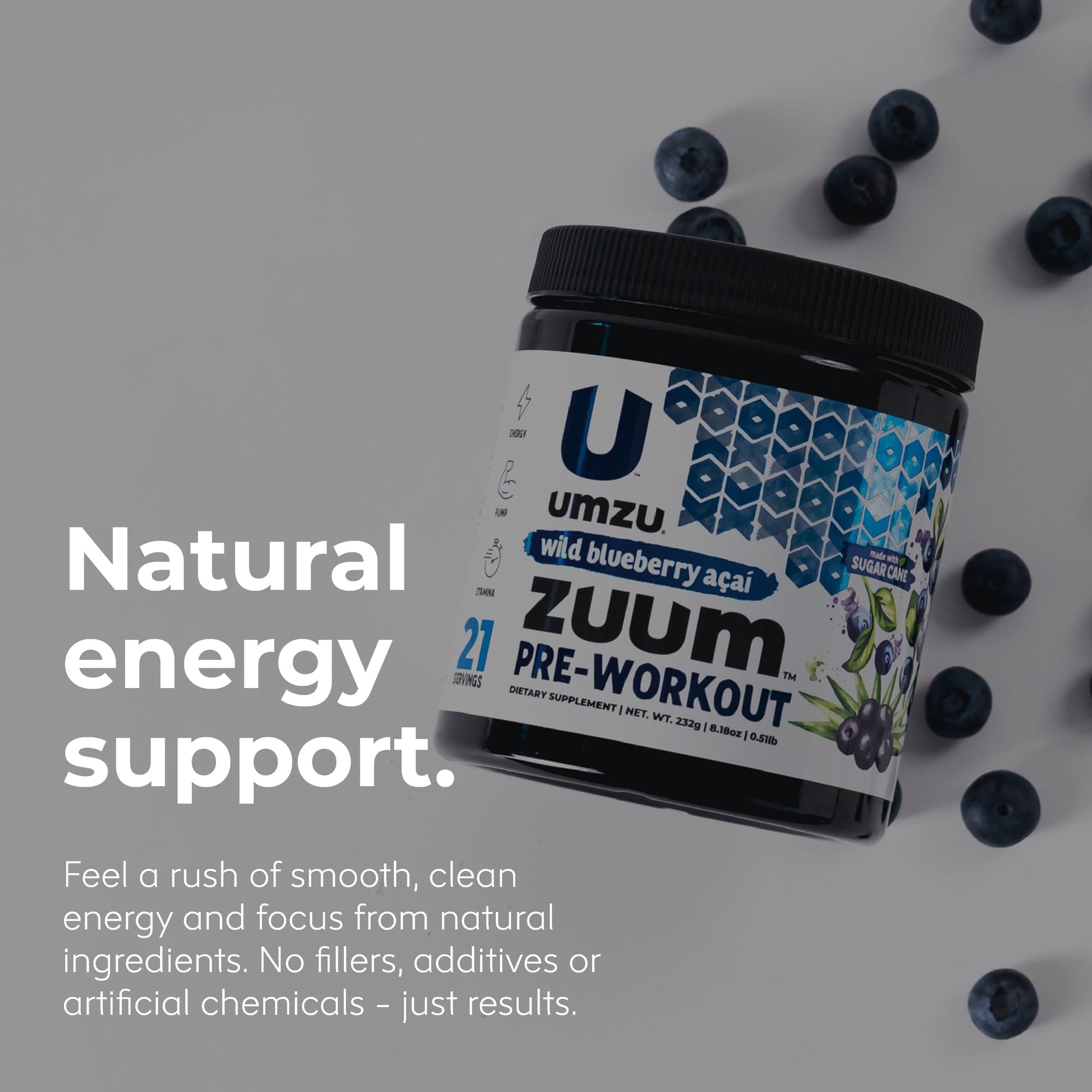 UMZU Zuum Pre-Workout Wild Blueberry Acai UMZUBuy Supplements Australia