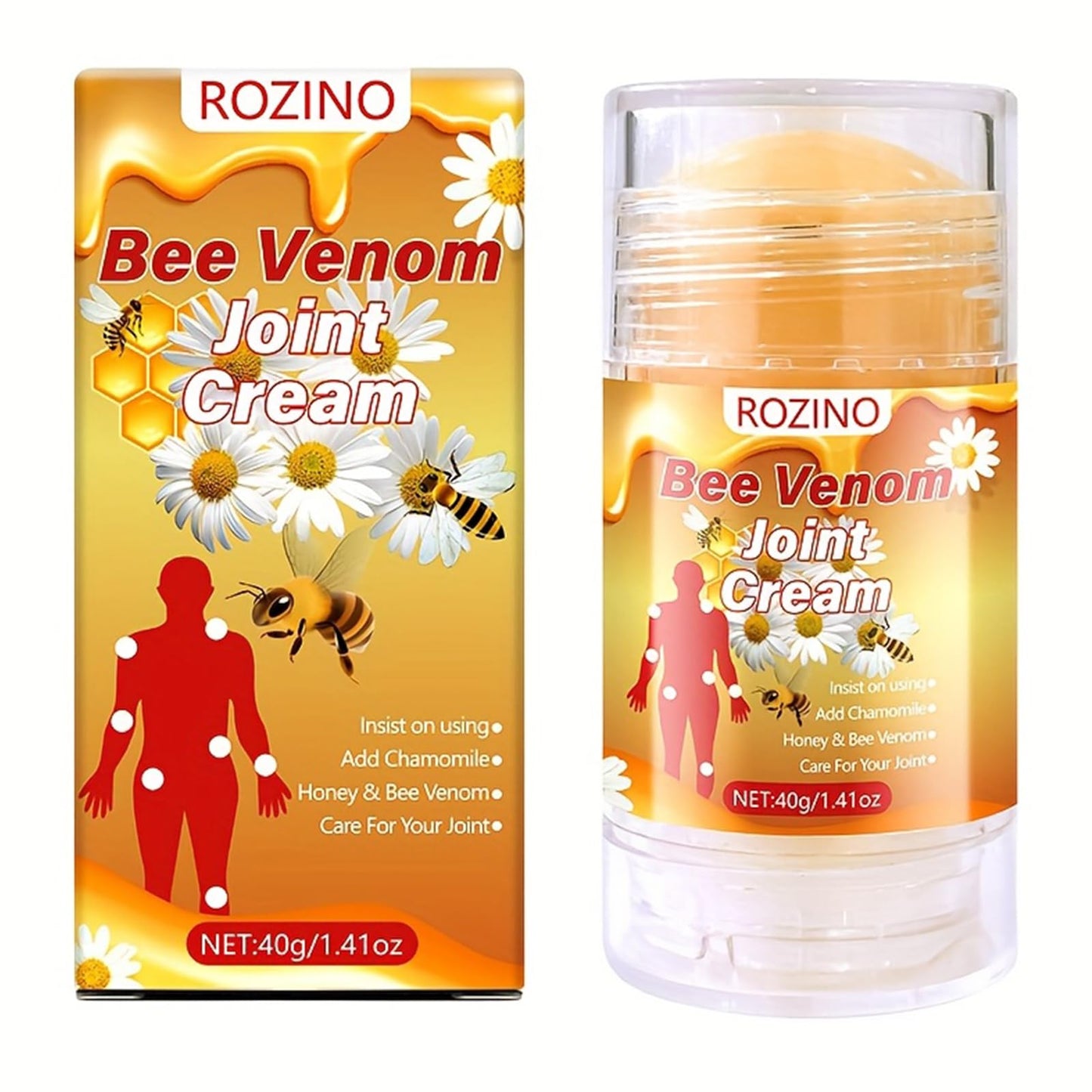 Bee Venom Joint Cream – Advanced Joint Support Cream with Honey & Chamomile, Soothing Formula for Aches & Stiffness in Knees, Hands, Back, Natural Relief Cream for Daily Joint Care (Bee venom) GenericBuy Supplements Australia