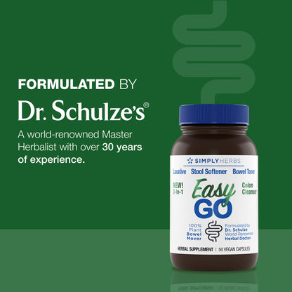Simply Herbs Easy Go Bowel Mover - Adult Cleansing Supplement for Colon Health Support - Bowel Movement Aid - Stool Softener - Daily-Use Laxative - Plant-Based Ingredients - Vegan - 100 Count (2 Pack) Dr. Schulze'sBuy Supplements Australia