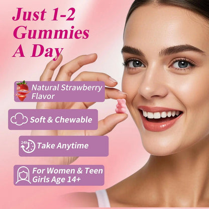 Vccvaa Sugar Free Multivitamin Gummies for Women 14+ with Iron, Inositol, Folate, Vitamins A C D3 E B12 K2, Herbal & Mineral Blend VccvaaBuy Supplements Australia