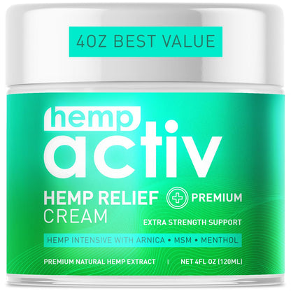 HEMPACTIV Cooling Hemp Cream – Menthol, MSM & Arnica – Fast-Absorbing, Non-Greasy Formula for Muscles & Joints – 4oz Best-Value Size HEMPACTIVBuy Supplements Australia