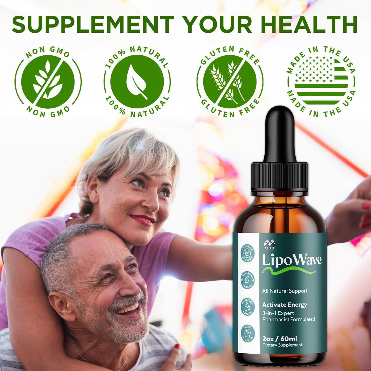 Lipowave Drops, Official LipoWave Drops with All Natural Ingredients, Advanced Overall Health and Wellness Vitamin Supplement Premium Formula for Maximum Strength Multivitamin Support (30 Servings) MJOBuy Supplements Australia