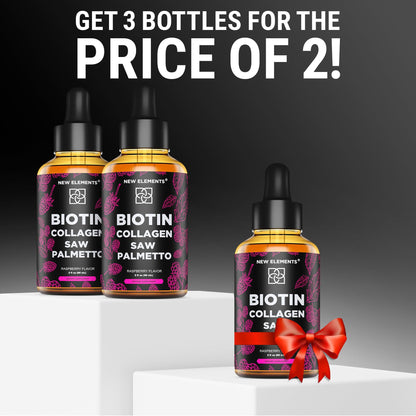 Liquid Biotin with Collagen & Saw Palmetto Extract for Women and Men | Hair Growth New ElementsBuy Supplements Australia