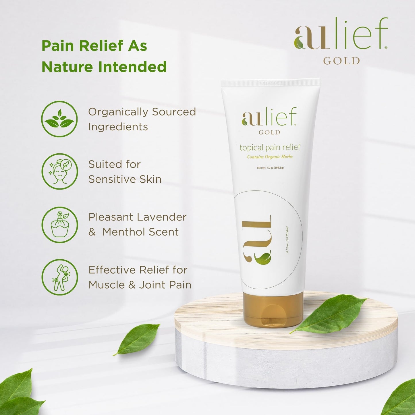 Aulief Gold Natural Pain Relief Cream – Organic Herbal Lotion for Arthritis, Joint Pain & Sore Muscles, Neck, Knee & Back Aches, Premium Organic Natural Pain Reliever, 3.2 Oz Tube AuliefBuy Supplements Australia