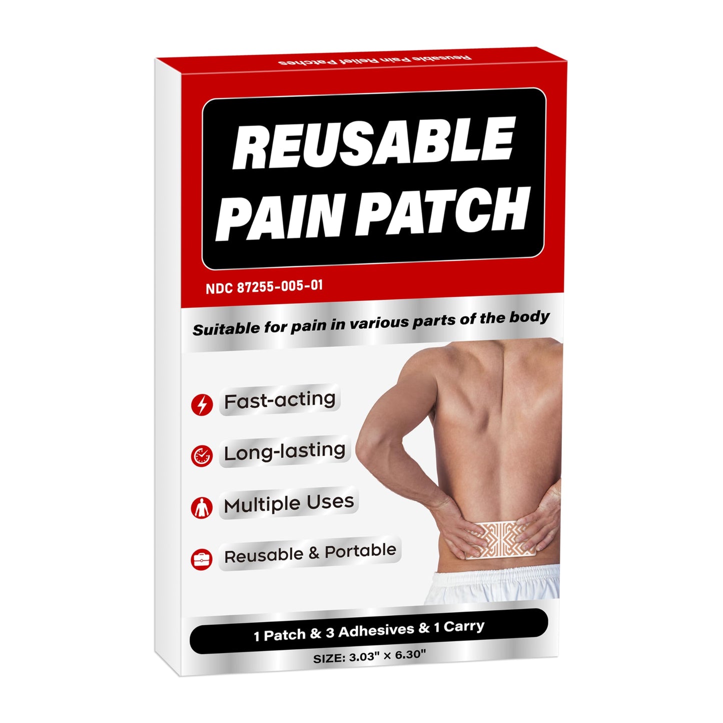 XAYIUIYAX Menthol Pain Patches, Cooling Pain Relief for Sore Muscle Relief - Includes 3 Adhesives, 1 Patch & 1 Carry Case - Relief Back, Shoulder & More - 3.03" × 6.30"-0317 XAYIUIYAXBuy Supplements Australia