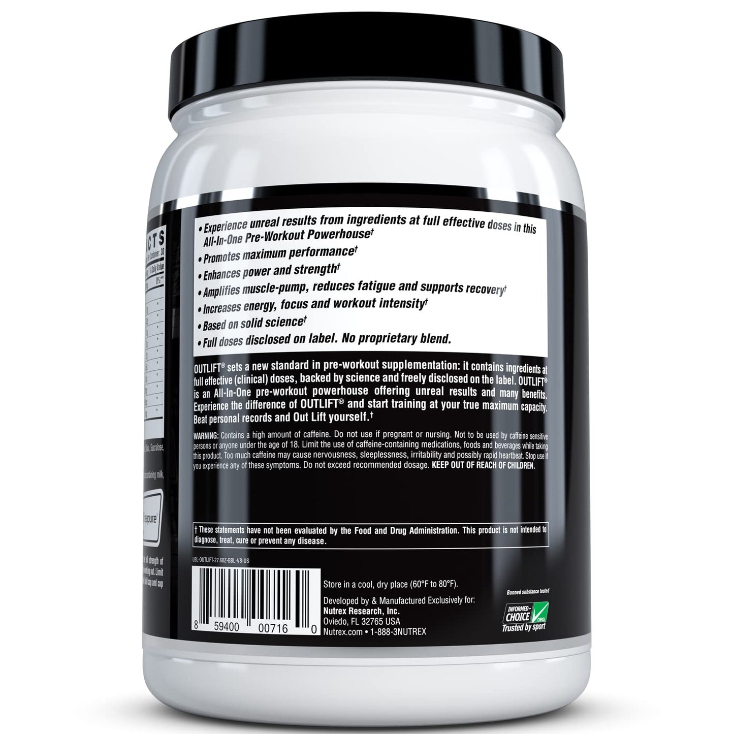 Nutrex Outlift Clinically Dosed Pre Workout Powder with Creatine, 8G Citrulline, BCAA Nutrex ResearchBuy Supplements Australia