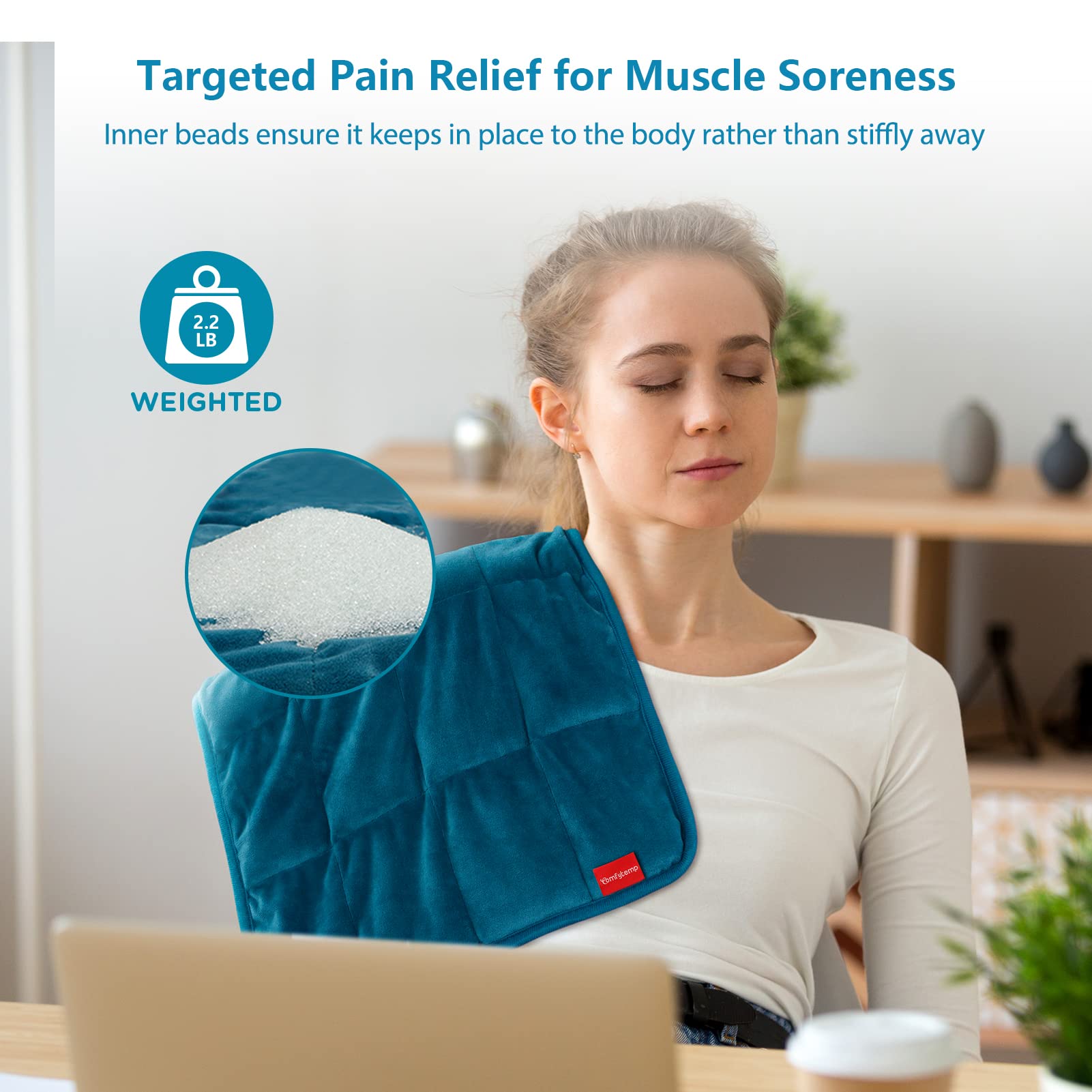 Comfytemp Full Weighted Heating Pad for Back Pain & Cramps Relief, 2.2lb Large Electric ComfytempBuy Supplements Australia