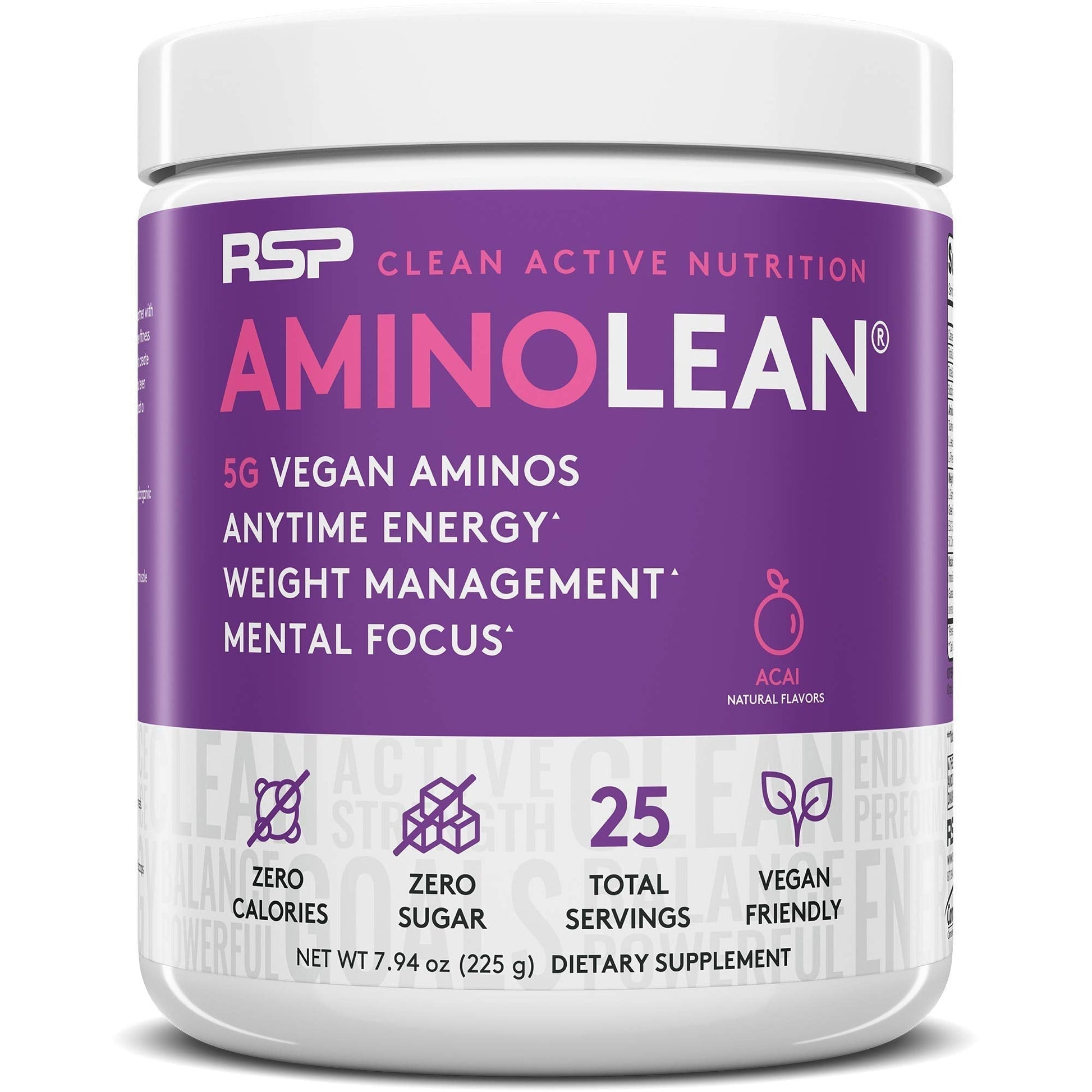 RSP NUTRITION Vegan AminoLean Pre Workout Energy (Acai 25 Servings) with AminoLean Recovery Post Workout Boost (Blood Orange 30 Servings)