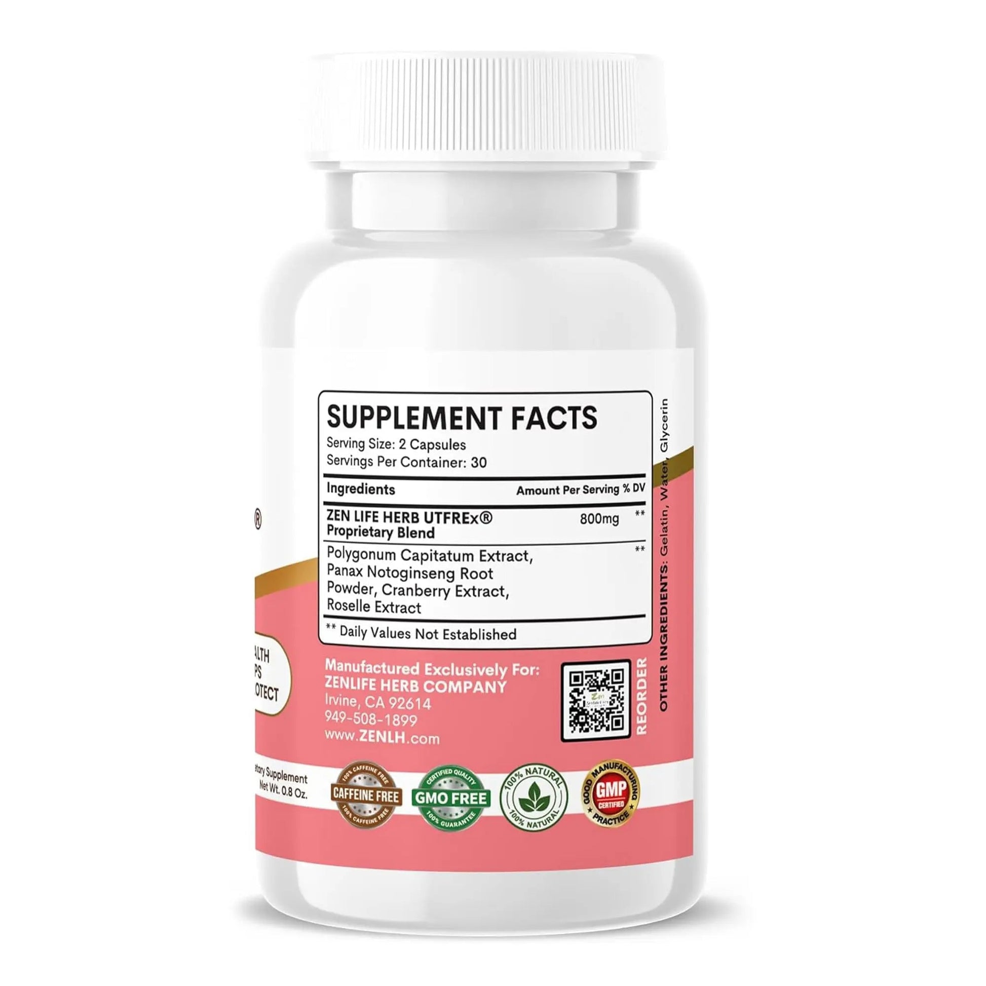 ZEN LIFE HERB UTFREx – Fast Acting - Promotes Urinary Tract Health Supports Healthy Immune and Urinary System, No Vitamins, Minerals, Prebiotics, Sugar, Plant-Based Supplement (60 Capsules) ZEN LIFE HERBBuy Supplements Australia