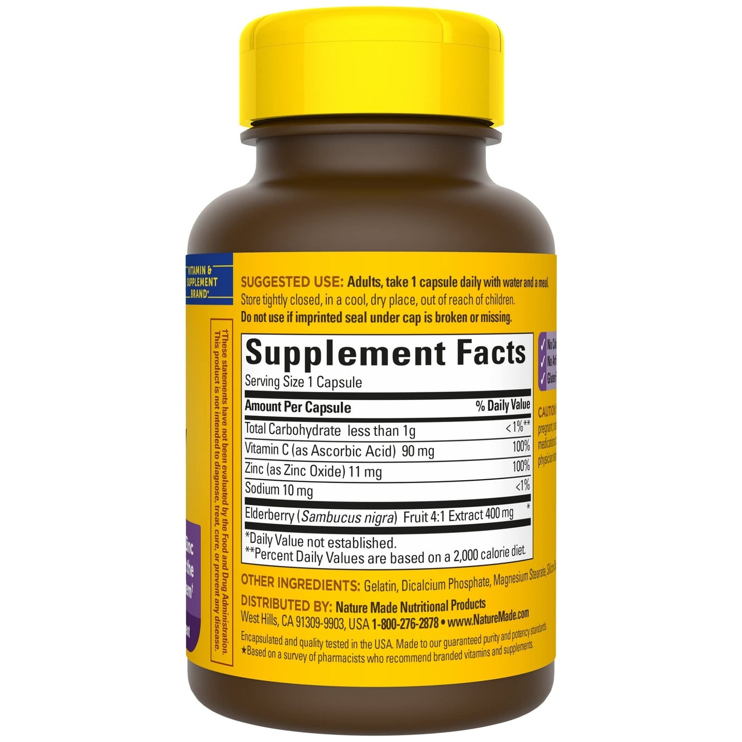 Nature Made Elderberry 400 mg Extract with Vitamin C and Zinc, Dietary Supplement Nature MadeBuy Supplements Australia