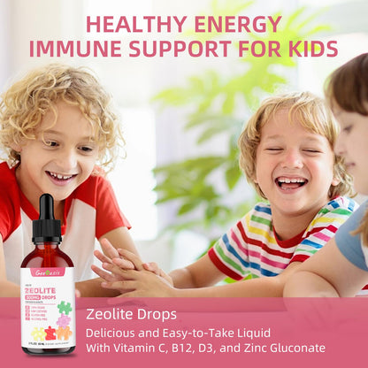 Geeoasis Zeolite Detox for Kids & Adults, 300 mg Zeolite Clinoptilolite Liquid with Vitamin B12 & D3, Vitamin C & Zinc Gluconate, Immune Support & Gut Health, Natural Strawberry Flavor, 2 Fl Oz GeeoasisBuy Supplements Australia
