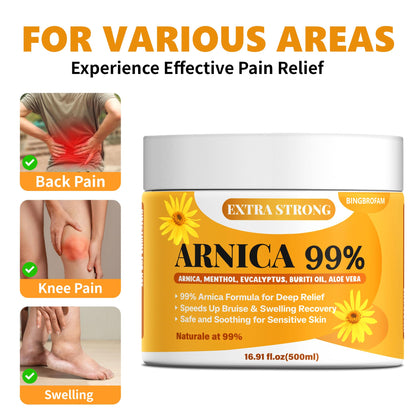 Bingbrofam Arnica Cream 99% Extra Strength Gel Pain Relief for Fast Healing Thin Skin, Seniors Bruises with Menthol, Swelling, Soothing Massage, 16.9 Oz BingbrofamBuy Supplements Australia