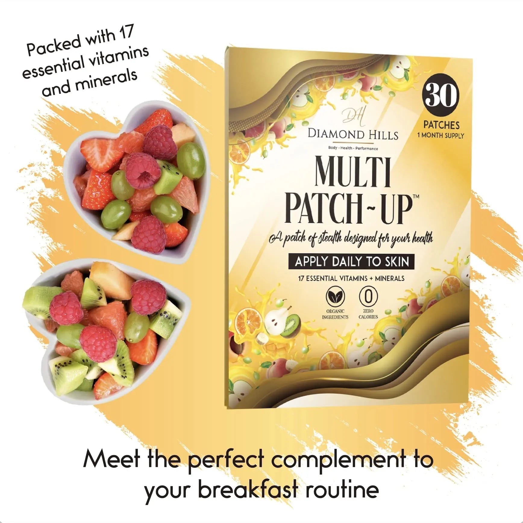 Diamond Hills Multi Patch-Up – 30ct Daily Patches – No Calories & Sugar Free Diamond Hills