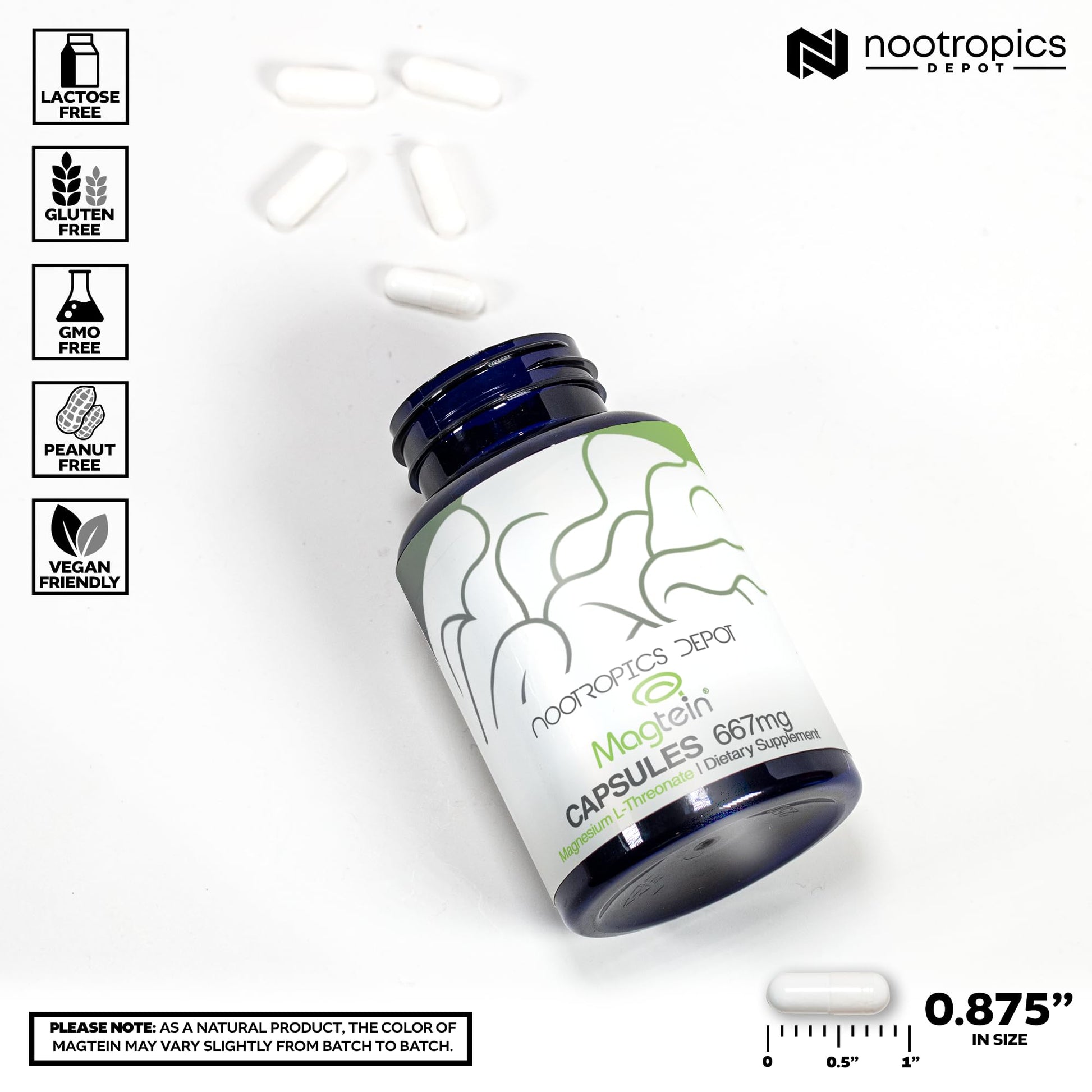 Nootropics Depot Magtein Magnesium L-Threonate Capsules | 90 Count | Mineral Supplement | Natural | Supports Mitochondrial Function | Boosts Energy and Cognitive Function Nootropics DepotBuy Supplements Australia