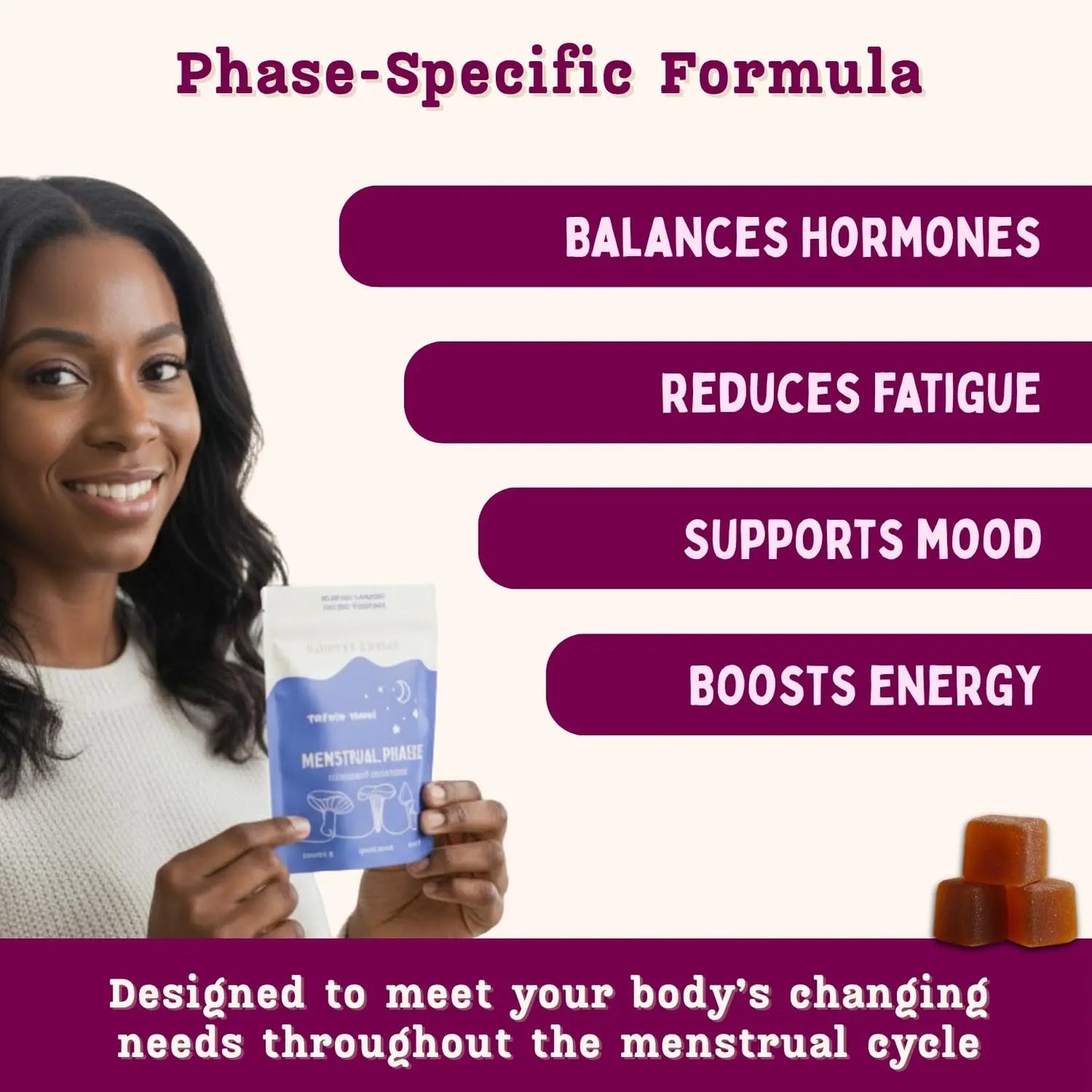 Period ovulatory & PMS Support Supplement for Women – Hormone Balance + 4-Phase Menstrual Cycle Kit | Vegan Functional Mushroom Gummies by Baker’s Botanics (Pack of 6)(30 Gummies) Baker's BotanicsBuy Supplements Australia