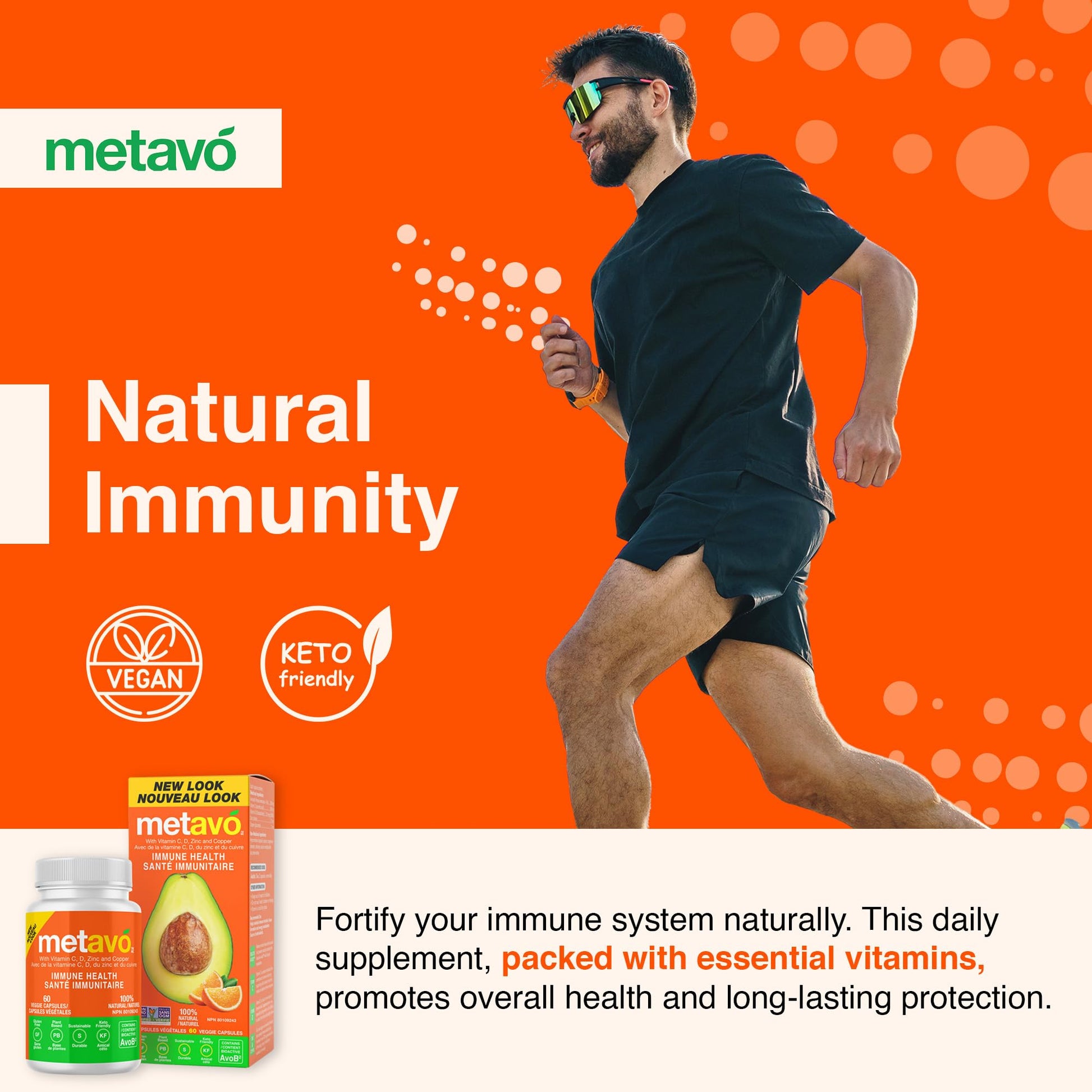 Metavo Immune Health - Natural Immune Support Supplement, Essential Zinc Supplements for Men & Women Enriched with Vitamin C, D & Copper, 60 Vegan Capsules, 30 Servings MetavoBuy Supplements Australia