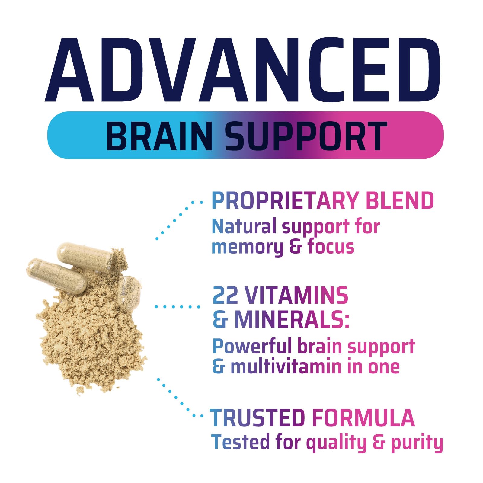 Brain Memory Supplement Pills - 3X Strength Nootropics for Concentration, Clarity & Focus Support - Brain Health Cognitive Vitamins with Bacopa, Phosphatidylserine & DMAE, Brain Booster - 60 Capsules Nature's StrengthBuy Supplements Australia