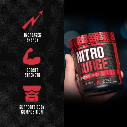 Jacked Factory Nitrosurge Shred Thermogenic Pre-Workout in Watermelon & Watermelon Nitrosurge Pre-Workout for Men & Women
