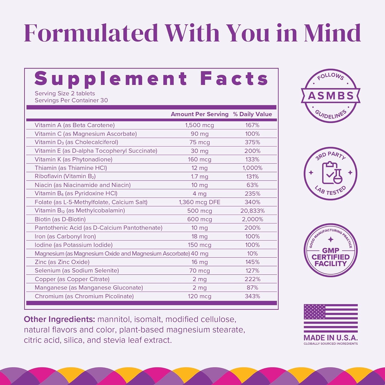 BariMelts Bariatric Multivitamin with Iron - 1 Month Supply (60 Fast-Dissolving Tablets) - Sugar-Free - Post-Op Bariatric Vitamins BariMeltsBuy Supplements Australia