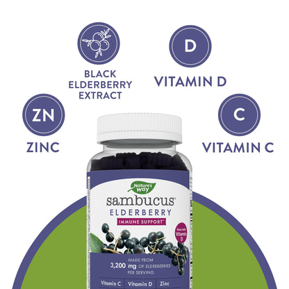 Nature's Way Sambucus Elderberry Gummies - Immune Support Supplement for Kids Nature's WayBuy Supplements Australia