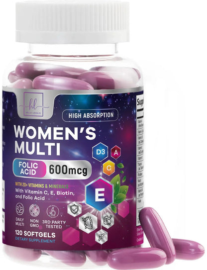 Multivitamin For Women - Complete Daily Woman's Multivitamins with Biotin, Calcium, Folic Acid, Iron, Zinc, Vitamin A, C, D, E & B Vitamins Hello Lovely!Buy Supplements Australia