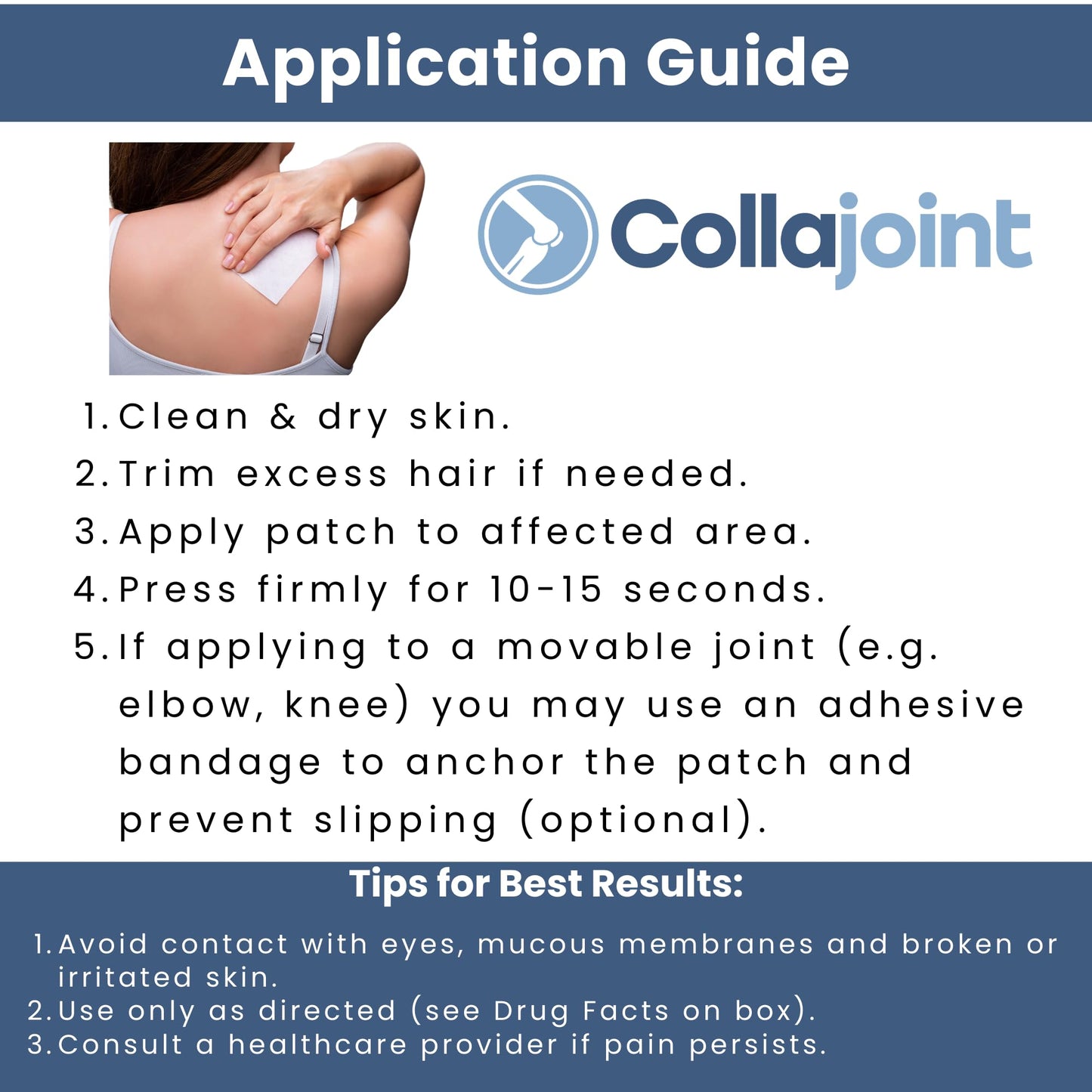 Collajoint Maximum-Strength Lidocaine 4% & Menthol 1% Hydrogel Pain Relief Patch with Arnica Montana Flower Extract-Temporary Numbing & Cooling Relief for Sore Muscles, Stiff Joints & Arthritis CollajointBuy Supplements Australia