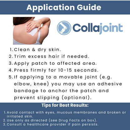 Collajoint Maximum-Strength Lidocaine 4% & Menthol 1% Hydrogel Pain Relief Patch with Arnica Montana Flower Extract-Temporary Numbing & Cooling Relief for Sore Muscles, Stiff Joints & Arthritis CollajointBuy Supplements Australia