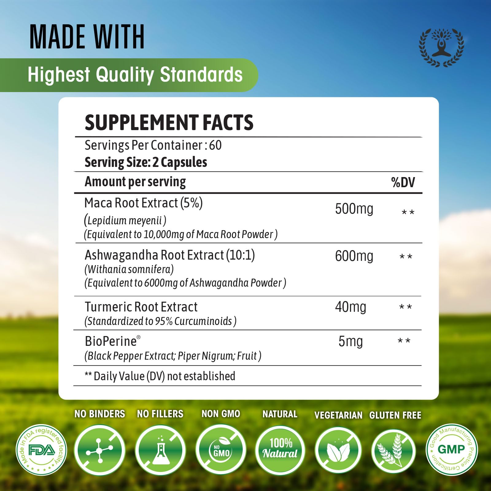 Maca Root 10,000 mg, Ashwagandha 6000mg Extract, Capsules for Men & Women CIRCLE OF NATUREBuy Supplements Australia