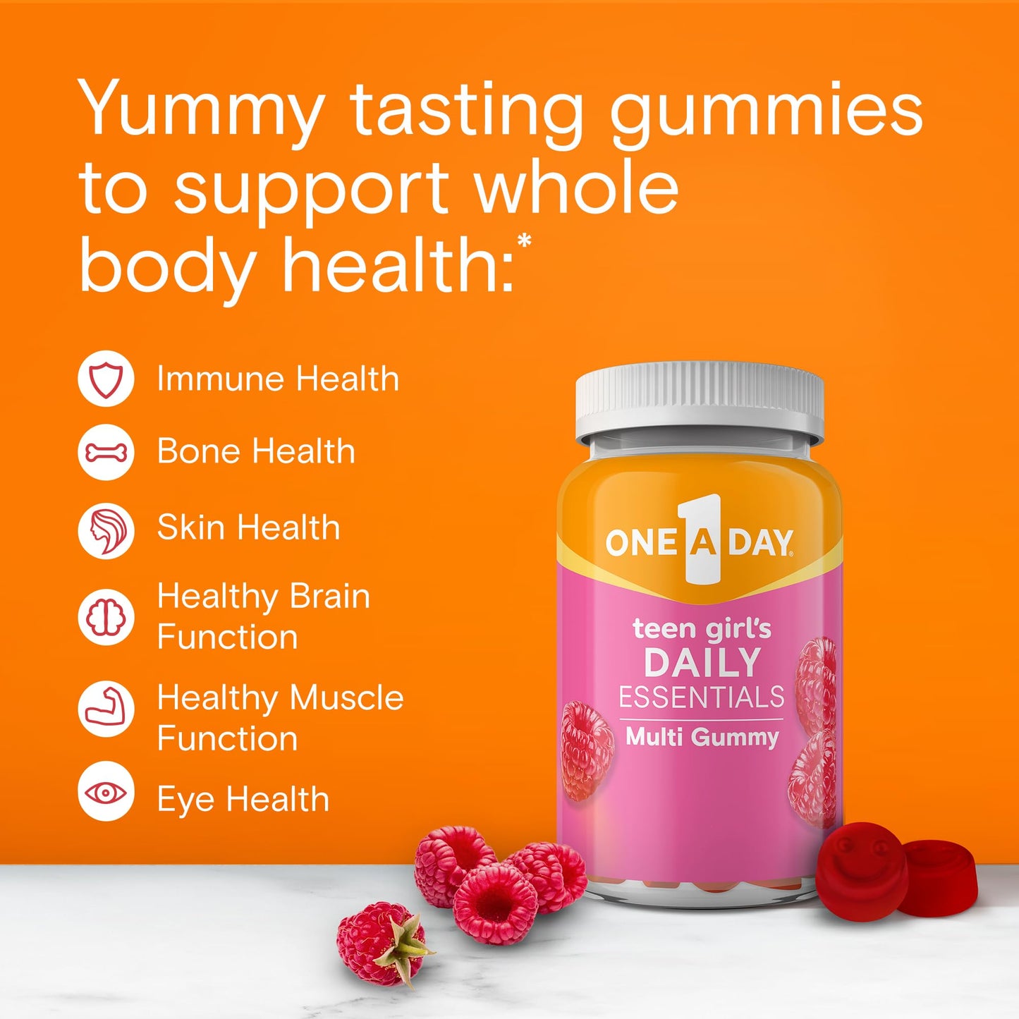 One A Day Teen Girl’s Daily Essentials Multivitamin Gummies, Teen Girl Multivitamins with Biotin, Vitamin B12 and B6, Vitamin C ONE A DAYBuy Supplements Australia