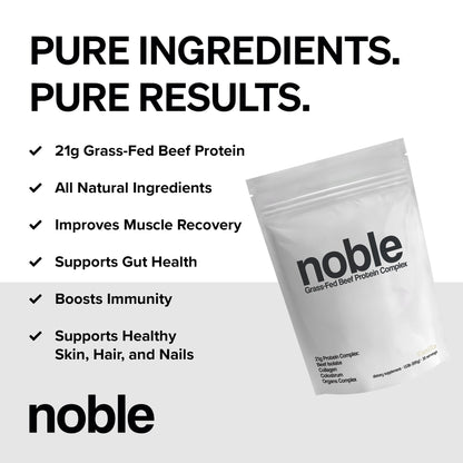 Noble Grass Fed Beef Protein Powder | Beef Protein w/Collagen, Colostrum, Organ Blend | Carnivore, Keto Friendly | Whey, Gluten Free | Muscle, Gut Health, Skin, Joint Support | 30 Servings, Vanilla Noble OriginsBuy Supplements Australia