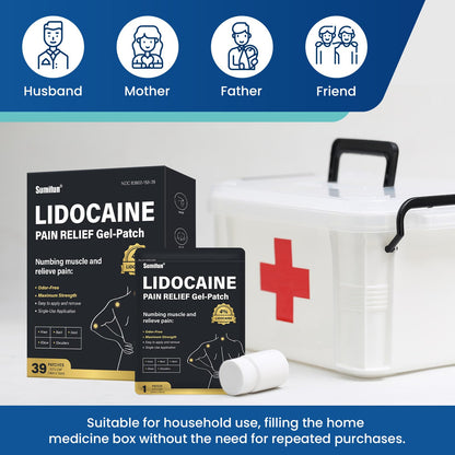 Sumifun 4% Lidocaine Patches,Maximum Strength Pain Relieving Patch Back, Shoulder, Joints, Knee Pain Relief and Muscle Soreness - 8 Hour Pain Relief (39 Count(Pack of 1)) SumifunBuy Supplements Australia