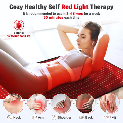 Red Light Therapy Mat for Body, 71"x 31" Red Light Therapy Blanket Red Near Infrared 660nm 850nm GMOWNWBuy Supplements Australia