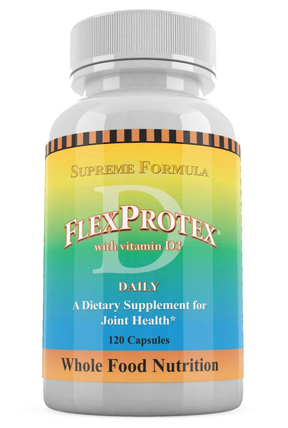 Daily Health, Flexprotex D 884mg Joint Muscle Support 120 Capsules Natural Herbal Turmeric Chondroitin Glucosamine Yucca Boswellia Hyaluronic Acid Ashwagandha D3 Magnesium (1 Month Supply) Daily HealthBuy Supplements Australia